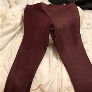 Express red/marroon faux leather size L